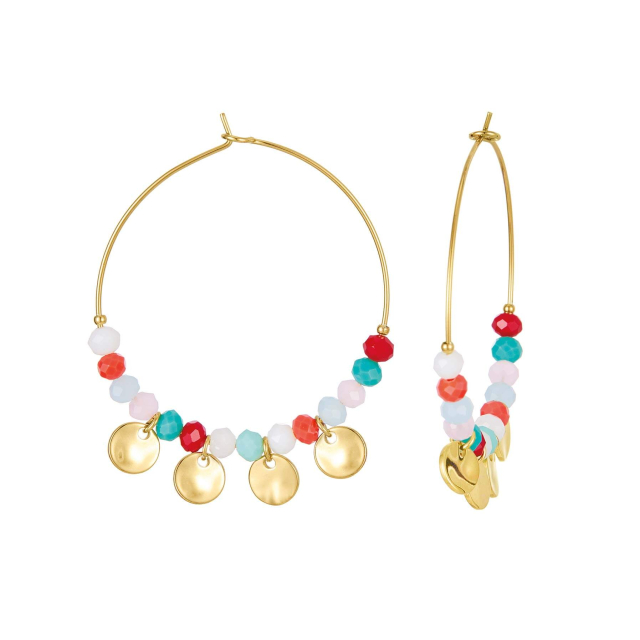 Boucles créoles Pampilles Boucles d'oreilles Femme Rondes - Créoles- Bijoux et accessoires pas chers pour femme Luzaka Ref.72622