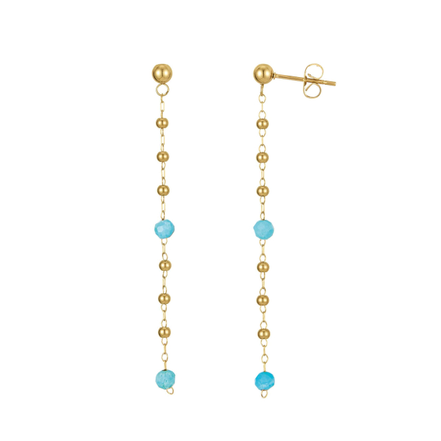 Boucles Rosaire Chalchite Boucles d'oreilles Femme Longues - Pendantes- Bijoux et accessoires pas chers pour femme Luzaka Ref.72776