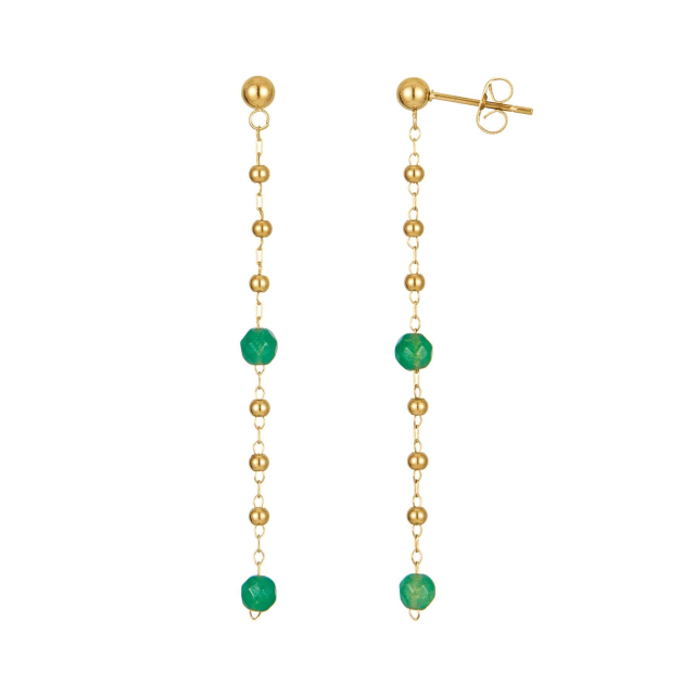 Boucles Rosaire Aventurine Boucles d'oreilles Femme Longues - Pendantes- Bijoux et accessoires pas chers pour femme Luzaka Ref.72868