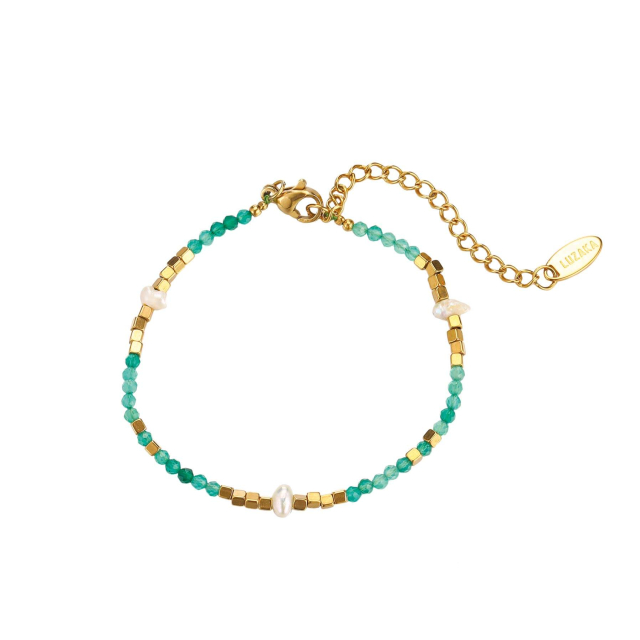 Bracelet Mélo Agate verte Bracelet Femme Chaine - Cordon- Bijoux et accessoires pas chers pour femme Luzaka Ref.73032