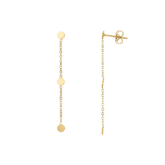 Boucles Lyana acier doré or Boucles d'oreilles Femme Longues - Pendantes- Bijoux et accessoires pas chers pour femme Luzaka Ref.73186