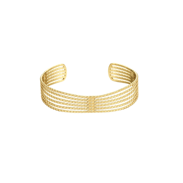 Large choix de Bracelet de bijoux en acier, de montres et de sacs à main sur luzaka.com. Jonc Perlé acier doré or - Réf : 73407