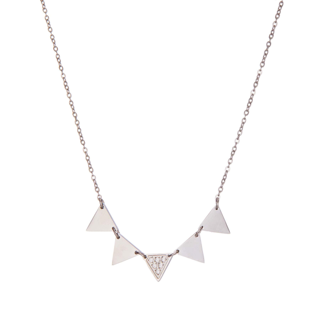 Collier Triago acier Collier - Pendentif Femme Collier - Pendentif- Bijoux et accessoires pas chers pour femme Luzaka Ref.73544