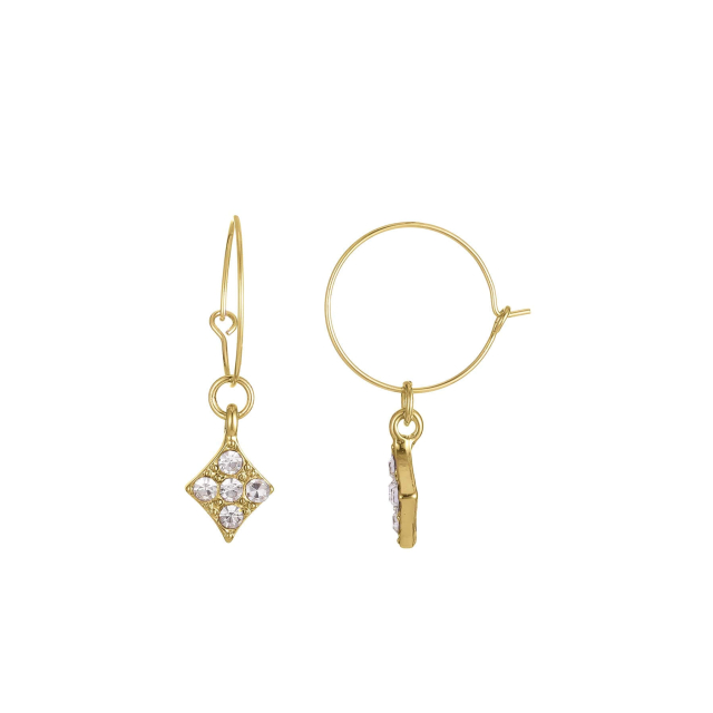 Boucles créoles Losanges dorée Boucles d'oreilles Femme Rondes - Créoles- Bijoux et accessoires pas chers pour femme Luzaka Ref.73582