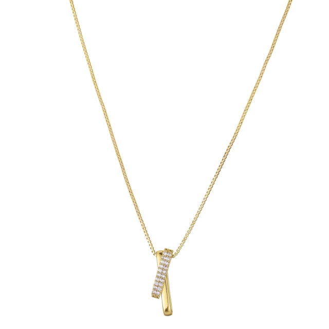 Collier Lou doré et strass Collier - Pendentif Femme Collier - Pendentif- Bijoux et accessoires pas chers pour femme Luzaka Ref.73667