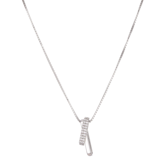 Collier Lou argenté et strass Collier - Pendentif Femme Collier - Pendentif- Bijoux et accessoires pas chers pour femme Luzaka Ref.73674