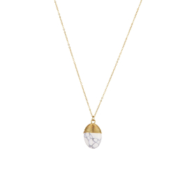 Collier Vintage Pierre Howlite Couleur Turquoise, Sans Marque