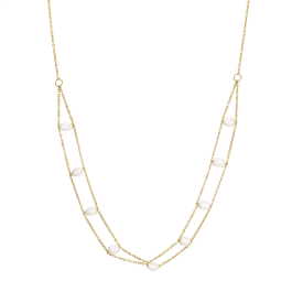 Collier Gulia plaqué or - Avec médaille nacre ronde – Instants Plaisirs | Bijoux