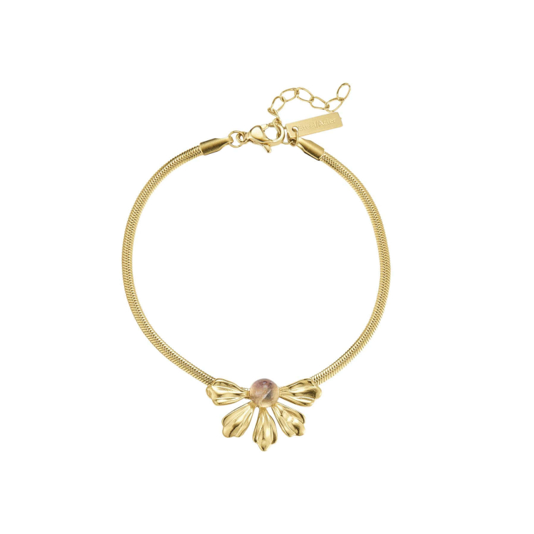 Large choix de Bracelet  de bijoux en acier, de montres et de sacs à main sur luzaka.com. Bracelet Amélie acier doré or pierre Améthyste - Réf : 11365