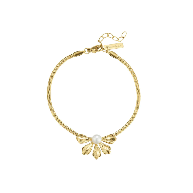 Large choix de Bracelet  de bijoux en acier, de montres et de sacs à main sur luzaka.com. Bracelet Amélie acier doré or et nacre - Réf : 11367
