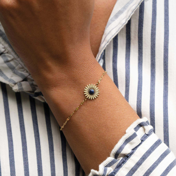 Large choix de Bracelet  de bijoux en acier, de montres et de sacs à main sur luzaka.com. Bracelet Elios Lapis lazuli - Réf : 11578