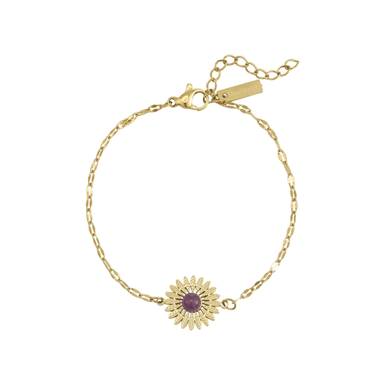 Large choix de Bracelet  de bijoux en acier, de montres et de sacs à main sur luzaka.com. Bracelet Elios Améthyste - Réf : 11580