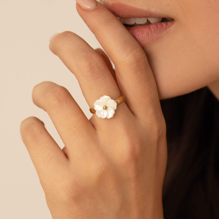 Broche En Nacre Peinte Fleurs - Bijou Fantaisie Russe JOSTOVO - Cadeau Femme - Neuve