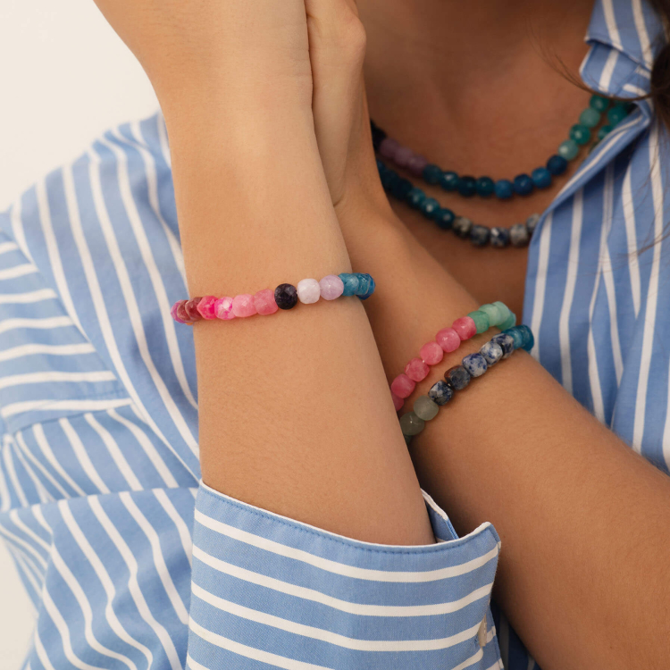 Bracelet pierres colorées