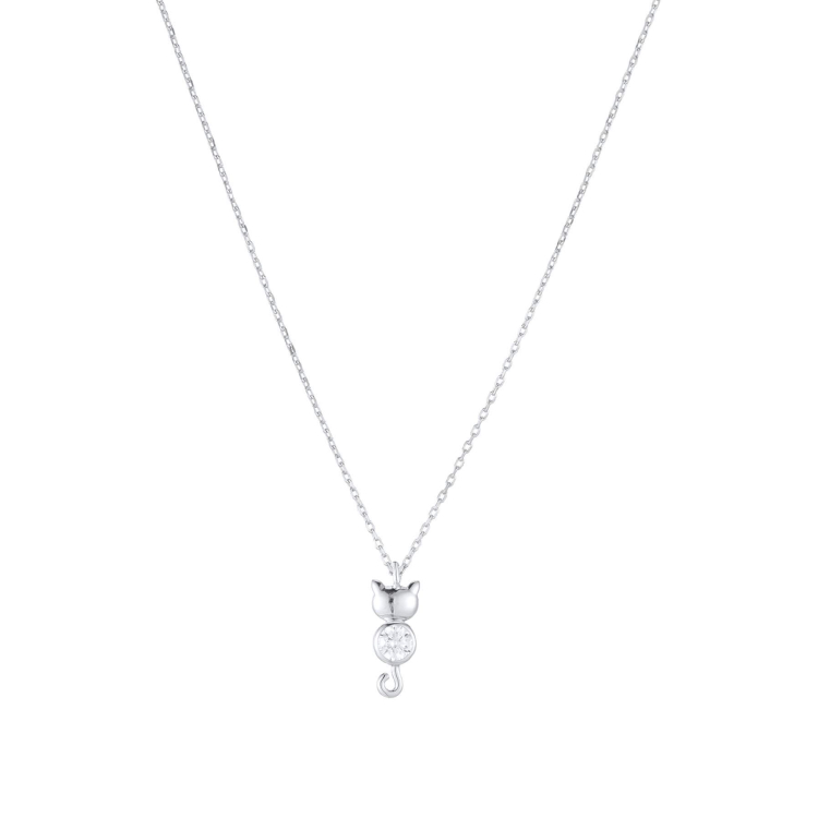 Collier Chat argent 925 Collier - Pendentif Femme Collier - Pendentif- Bijoux et accessoires pas chers pour femme Luzaka Ref.68006