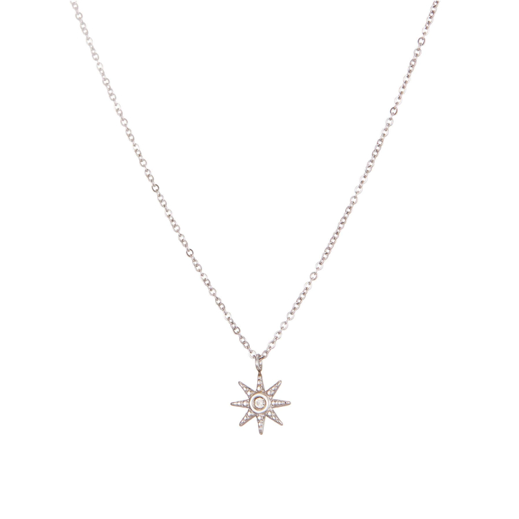 Collier Soleil acier argenté Collier - Pendentif Femme Collier - Pendentif- Bijoux et accessoires pas chers pour femme Luzaka Ref.71113