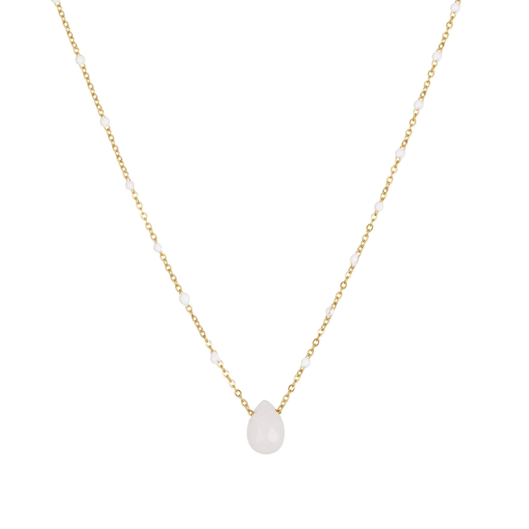 Collier goutte d'eau Jade blanc Collier - Pendentif Femme Collier - Pendentif- Bijoux et accessoires pas chers pour femme Luzaka Ref.71137