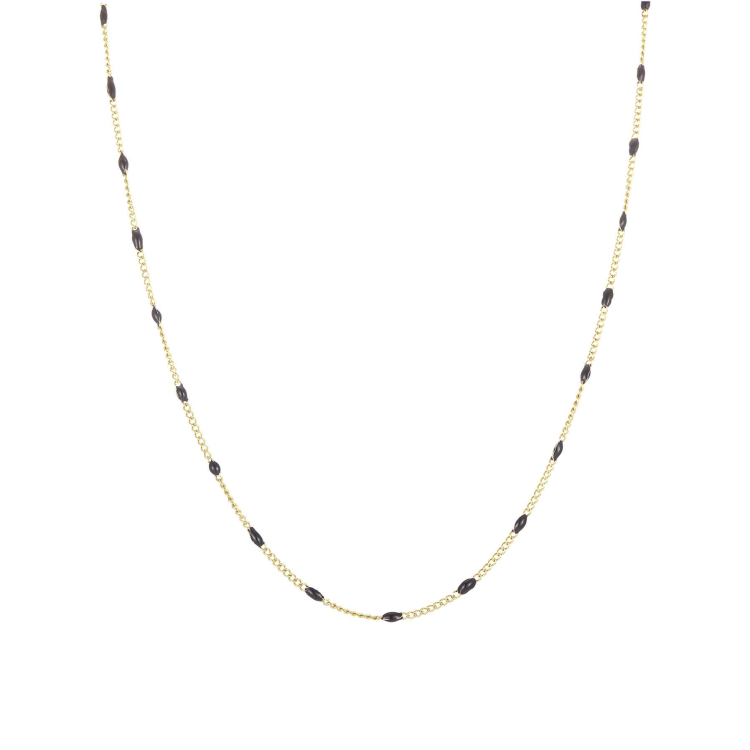 Collier Rosaire noir acier doré or Collier - Pendentif Femme Collier - Pendentif- Bijoux et accessoires pas chers pour femme Luzaka Ref.71366