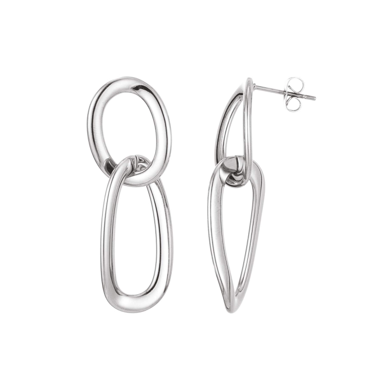 Boucles Maillons acier Boucles d'oreilles Femme Longues - Pendantes- Bijoux et accessoires pas chers pour femme Luzaka Ref.72417