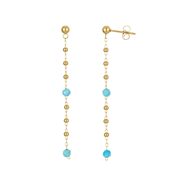 Boucles Rosaire Chalchite Boucles d'oreilles Femme Longues - Pendantes- Bijoux et accessoires pas chers pour femme Luzaka Ref.72776