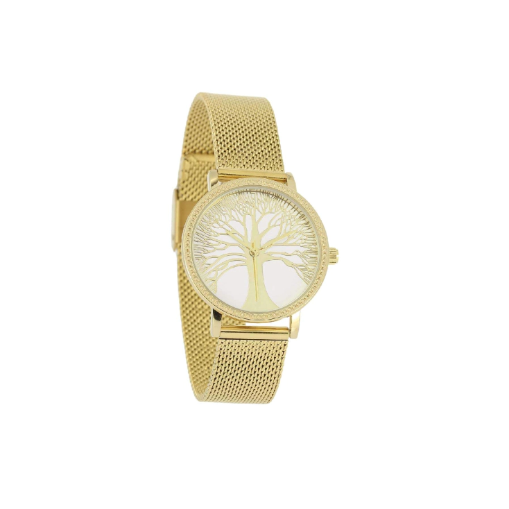 Montre Arbre de vie acier dor e or