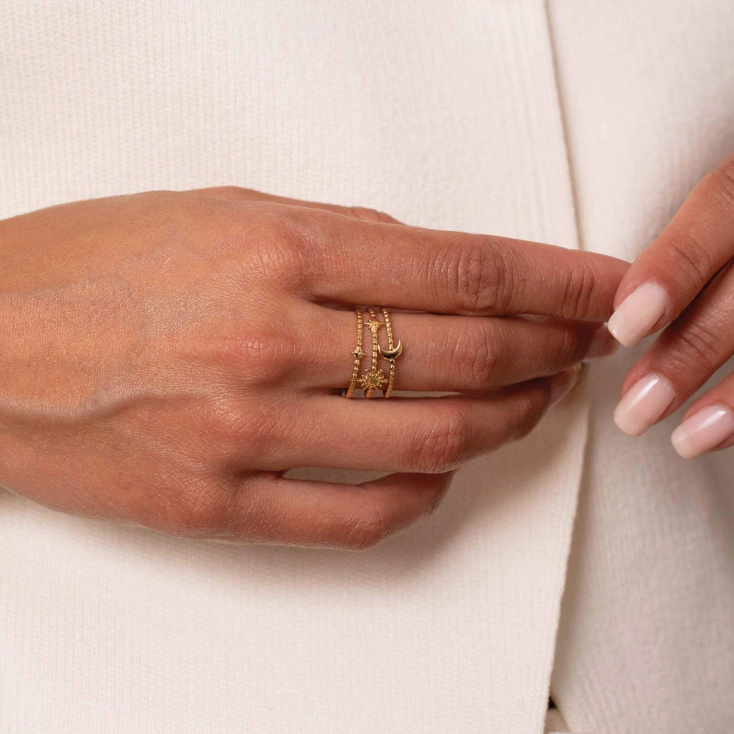 Bague en acier doré hot sale