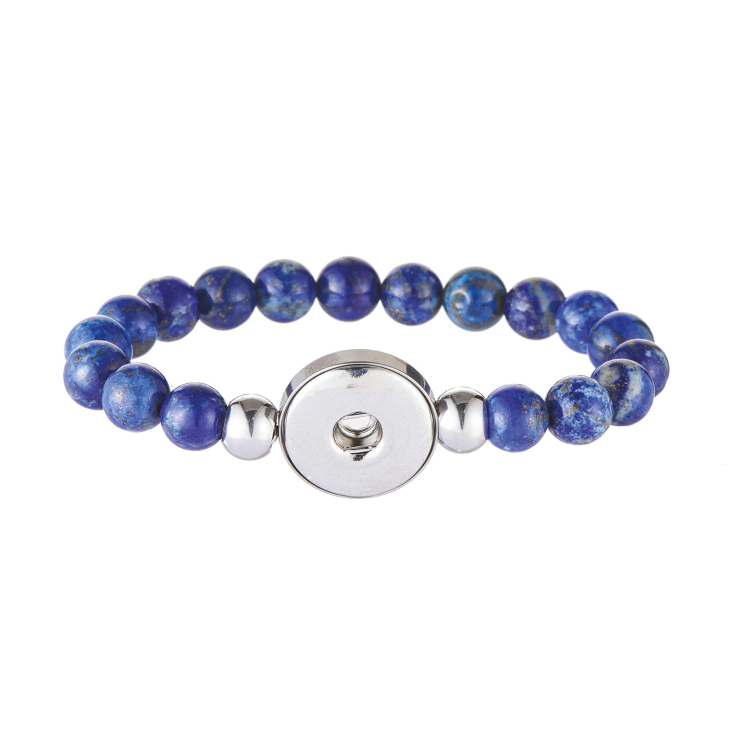 Bracelet Snap lapis lazuli Large choix de bijoux a personnaliser avec des boutons Snap a clipser sur les bijoux. Bijoux Snap pas chers