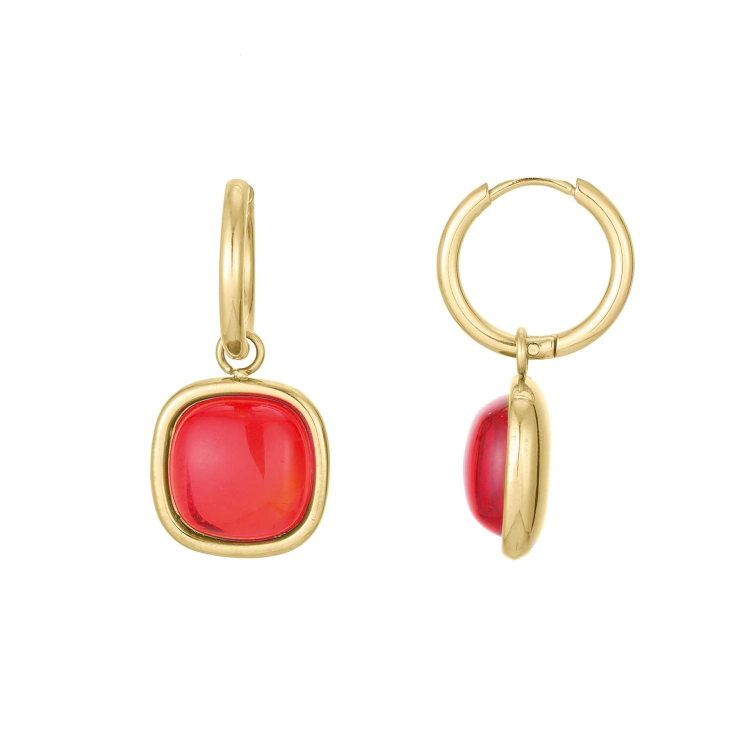 Boucles Ajar rouge acier doré : Acheter les plus belles boucles d'oreilles  pas chères de la nouvelle collection