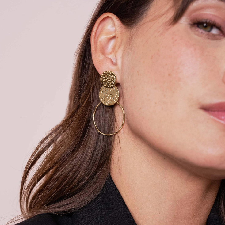 Lutana druzy new arrivals hoop earrings