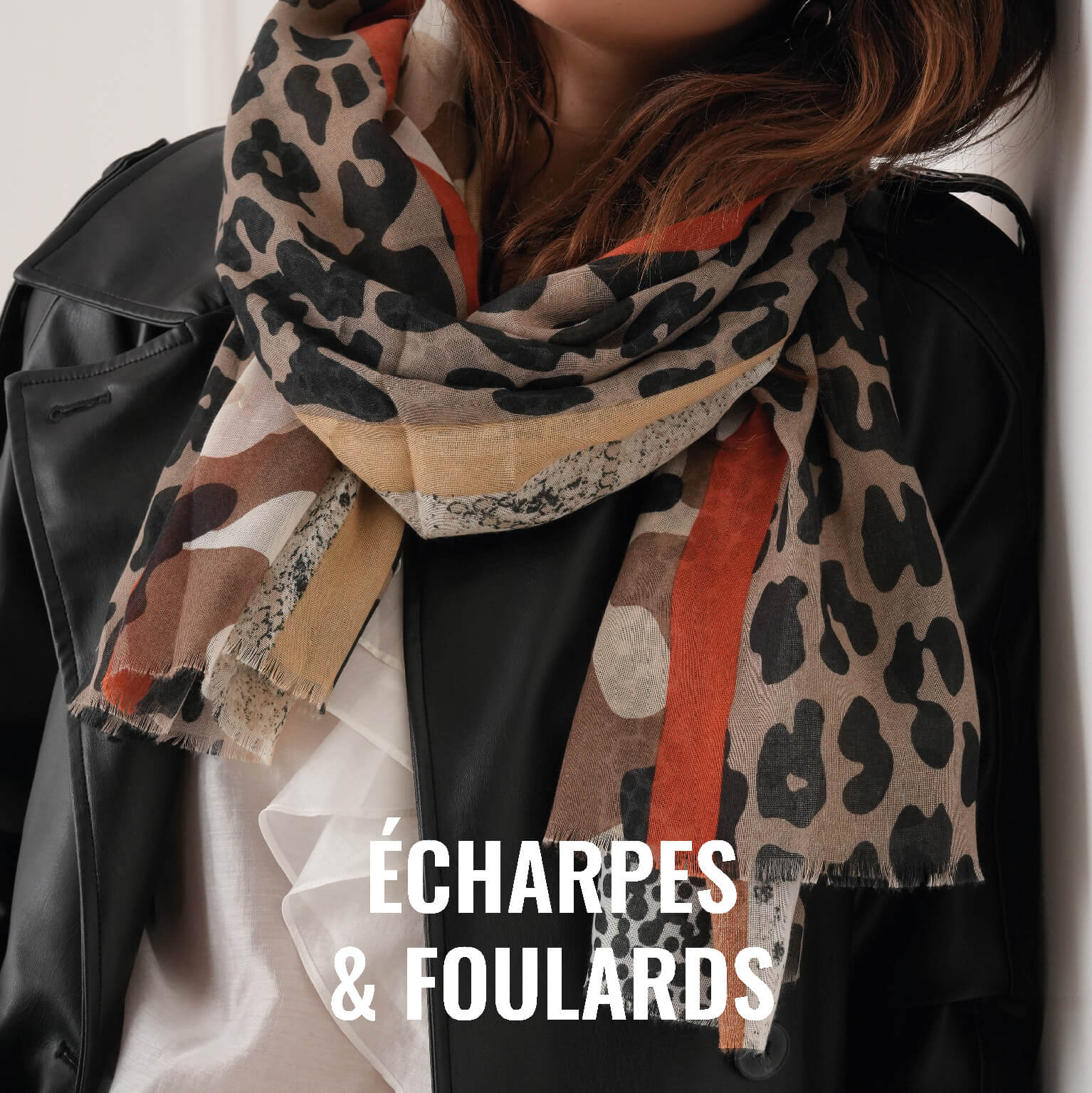 Écharpes chaudes et douces pas cher, écharpes unies, carreaux, léopard